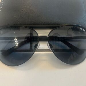 Quay Australia Black oversized Aviator Sunglasses